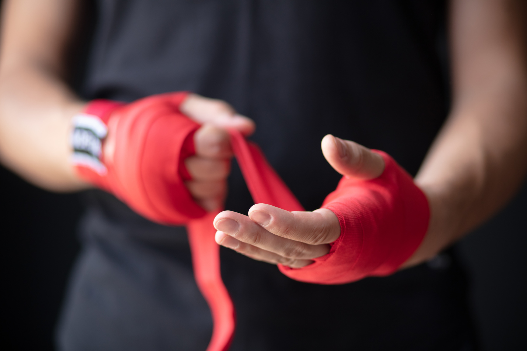 boxer and boxing bandages